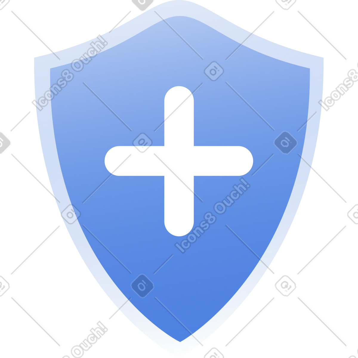 Shield with a cross illustration in Network style download in PNG, SVG
