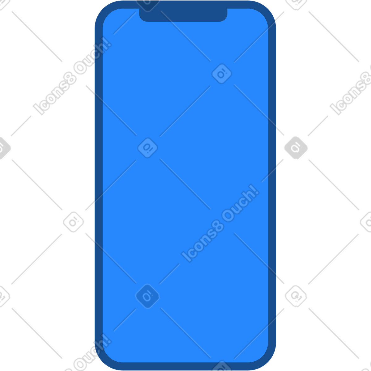 Stylized smartphone illustration clipart with blank display for app mockups