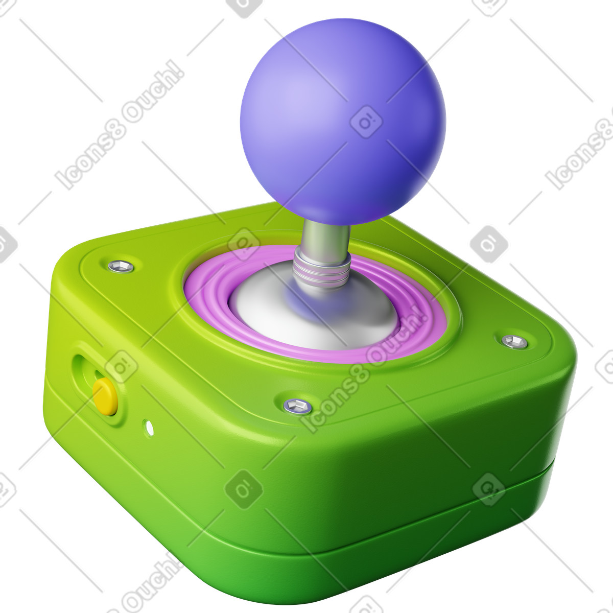 Ilustração de Joystick retro gaming controller with colorful ball handle and buttons em no estilo 3D Plastic para baixar em PNG, SVG
