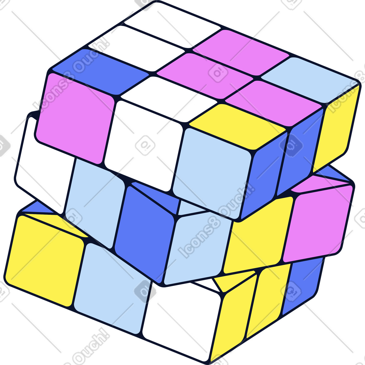 下载 Flexy 风格的 魔方 插画，支持 PNG、SVG 格式