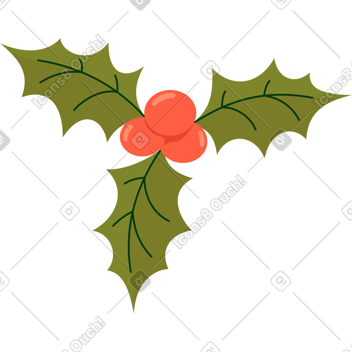 Illustration Red holly dans le style Dizzy à télécharger aux formats PNG, SVG