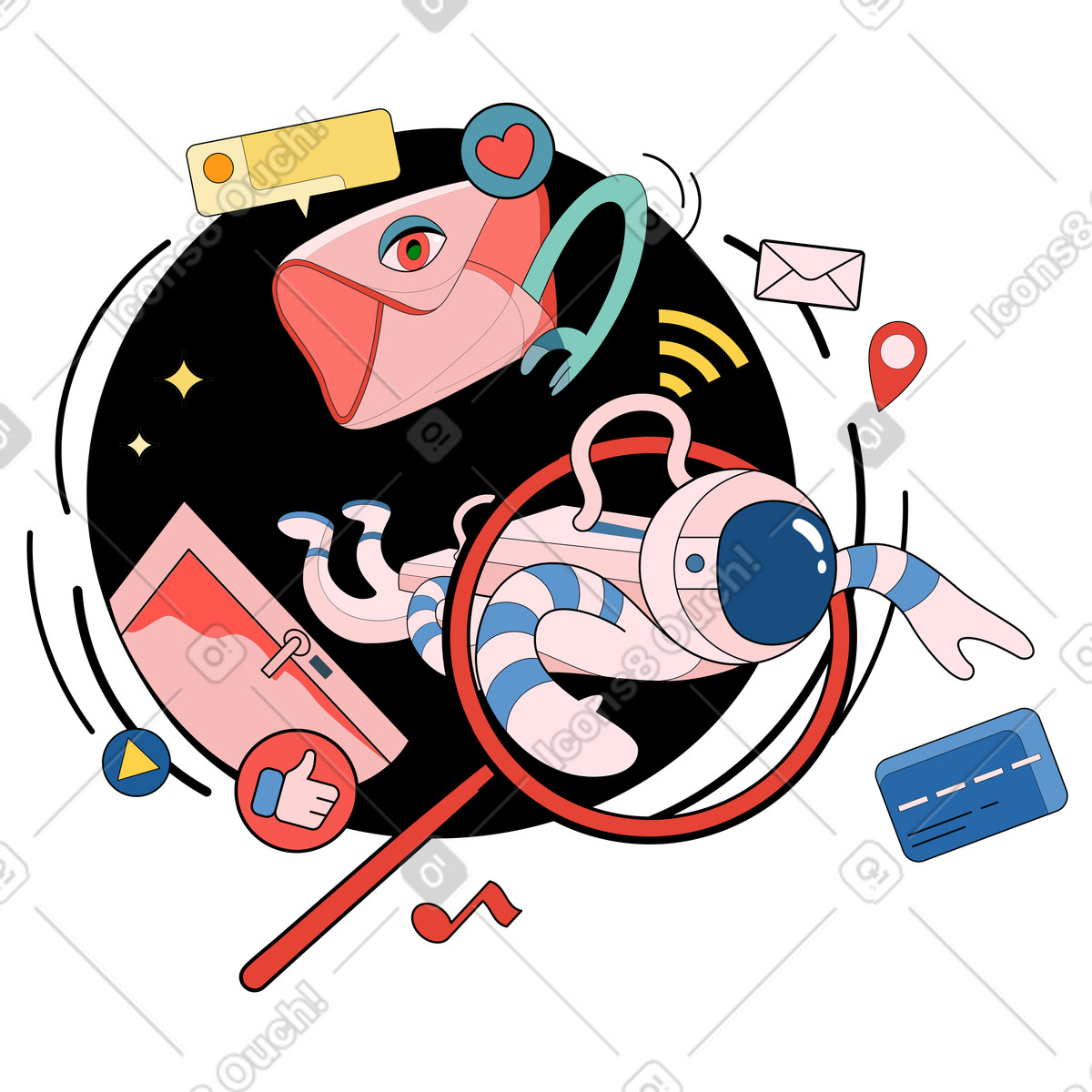 Ilustração de IoT em no estilo Surr para baixar em PNG, SVG
