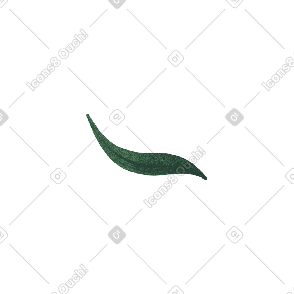 Small dark green leaf illustration in Floral style download in PNG, SVG