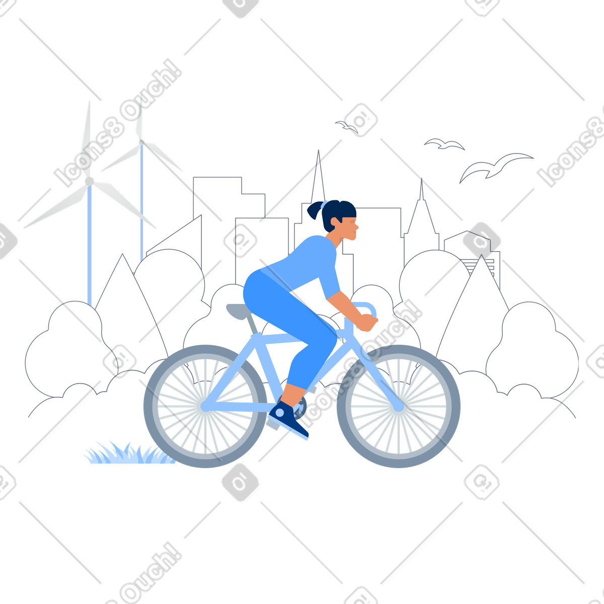 Urban スタイルの 都会のエコライフ のイラストをPNG、SVG形式でダウンロード