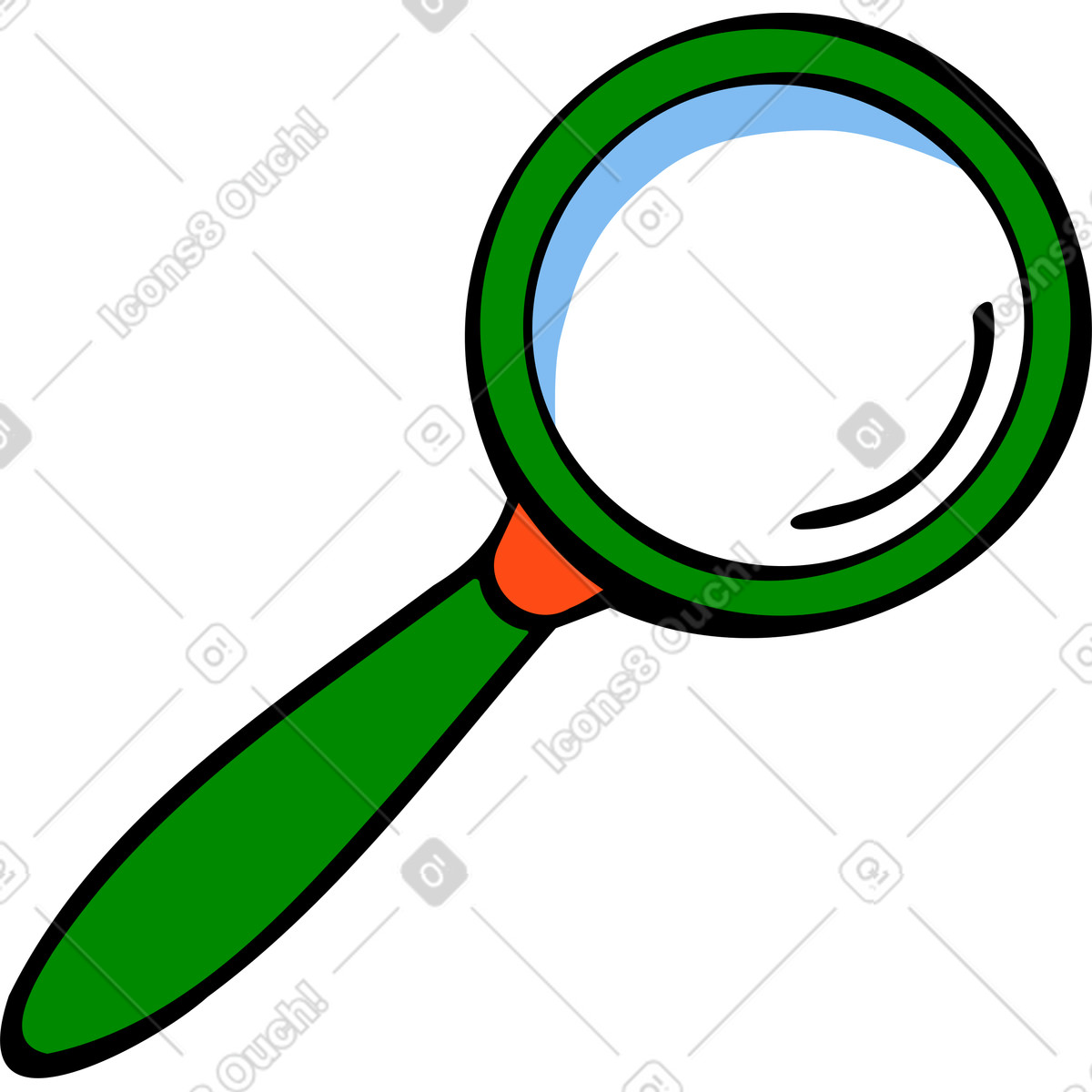 Ilustración Lupa en estilo Comic a descargar en PNG y SVG