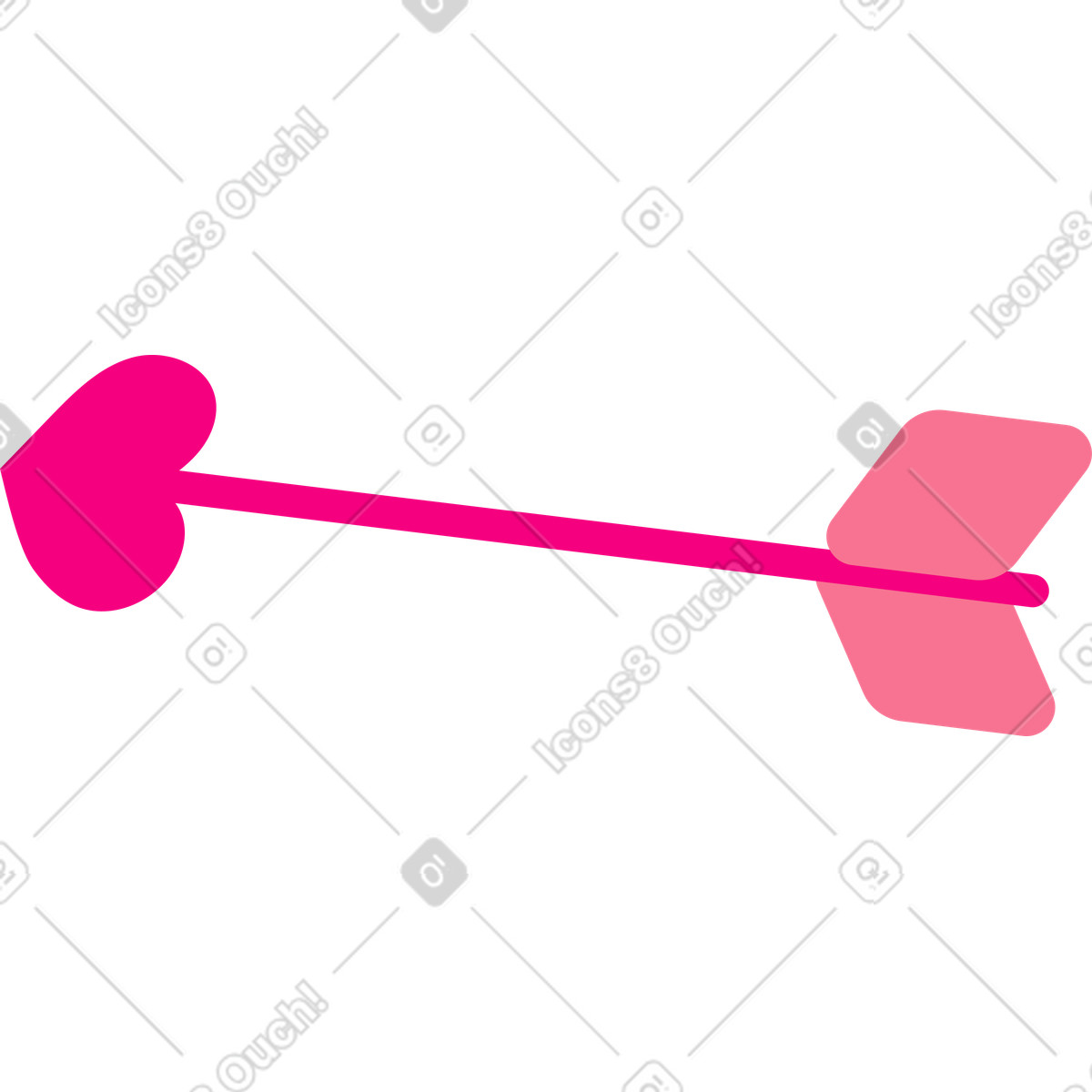 Giggle スタイルの ハートの矢 のイラストをPNG、SVG形式でダウンロード