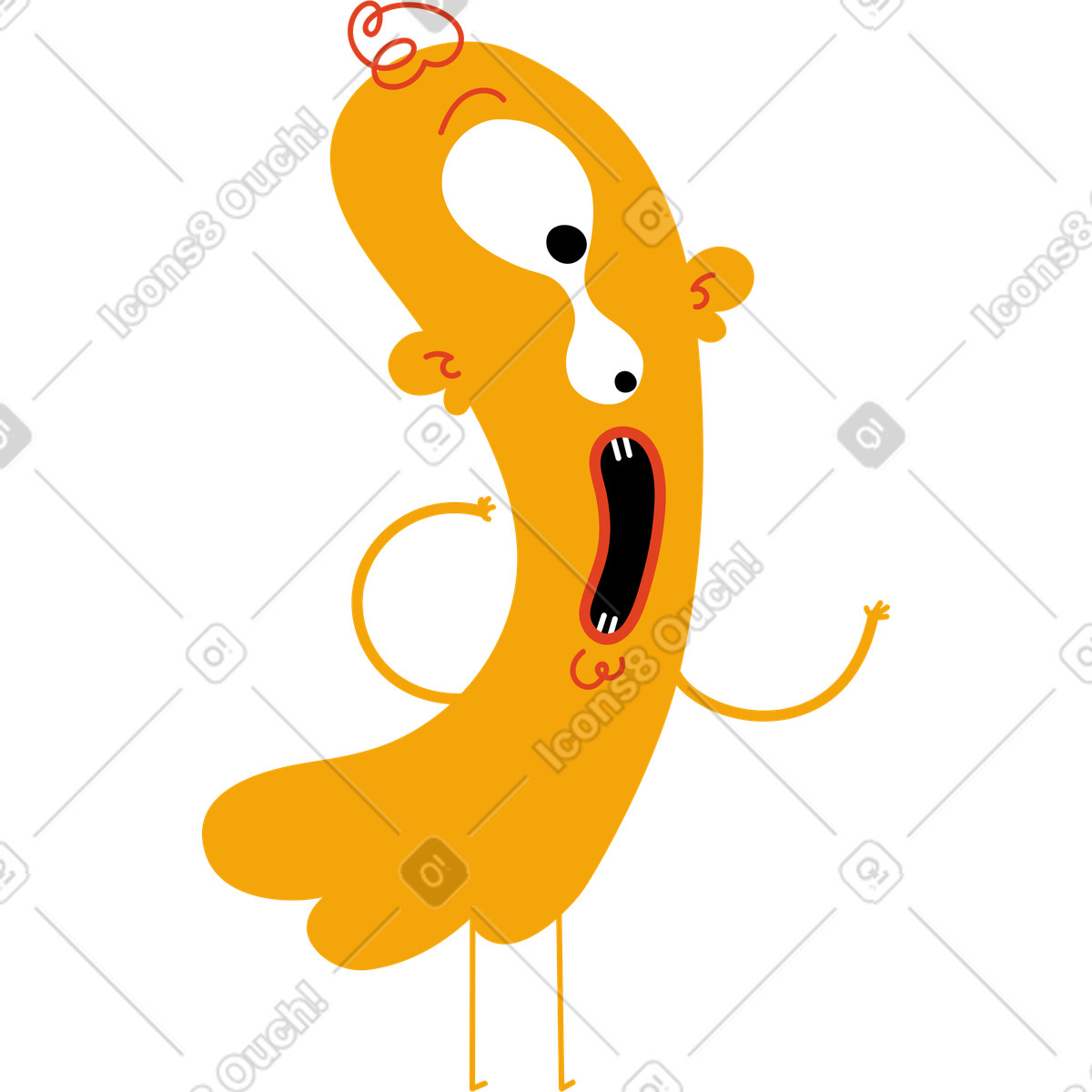 Ilustración El personaje amarillo está gritando en estilo Jelly a descargar en PNG y SVG