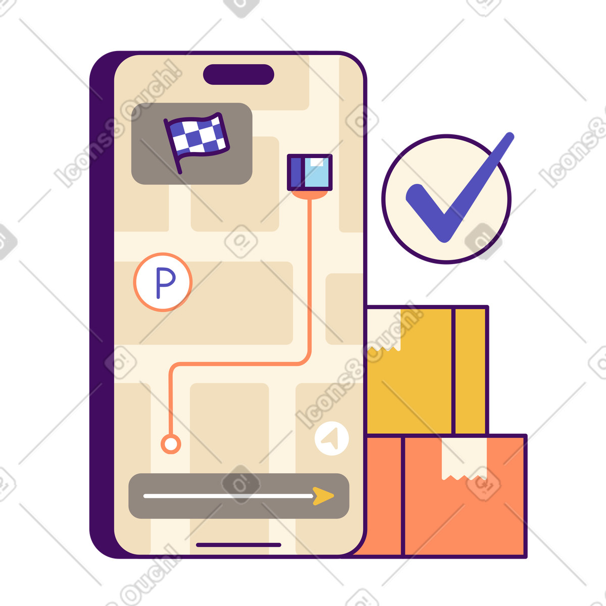Ordine consegnato in loco illustrazione stile Simplistic scarica PNG, SVG