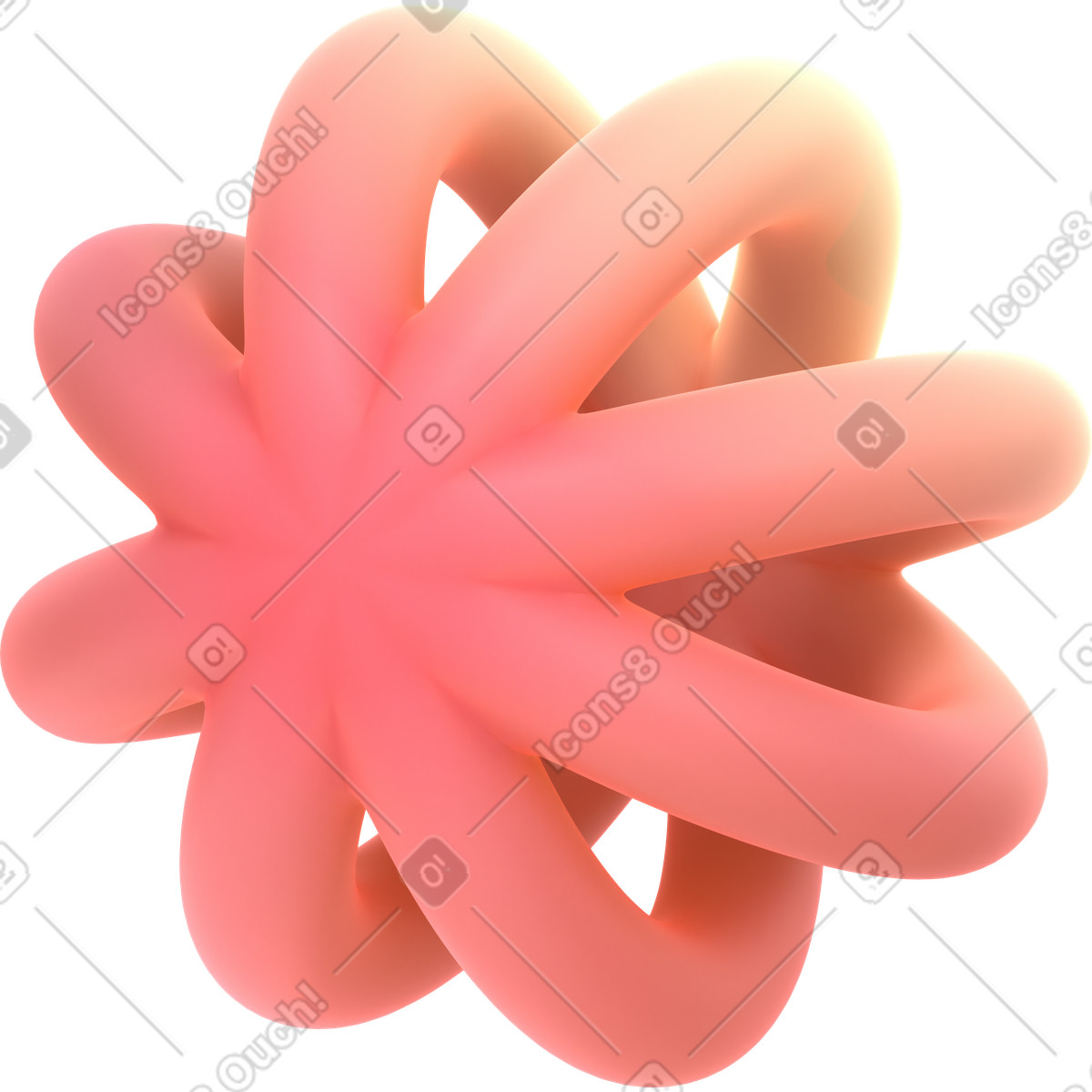 Gradient hollow ball illustration in 3D Glassy style download in PNG, SVG