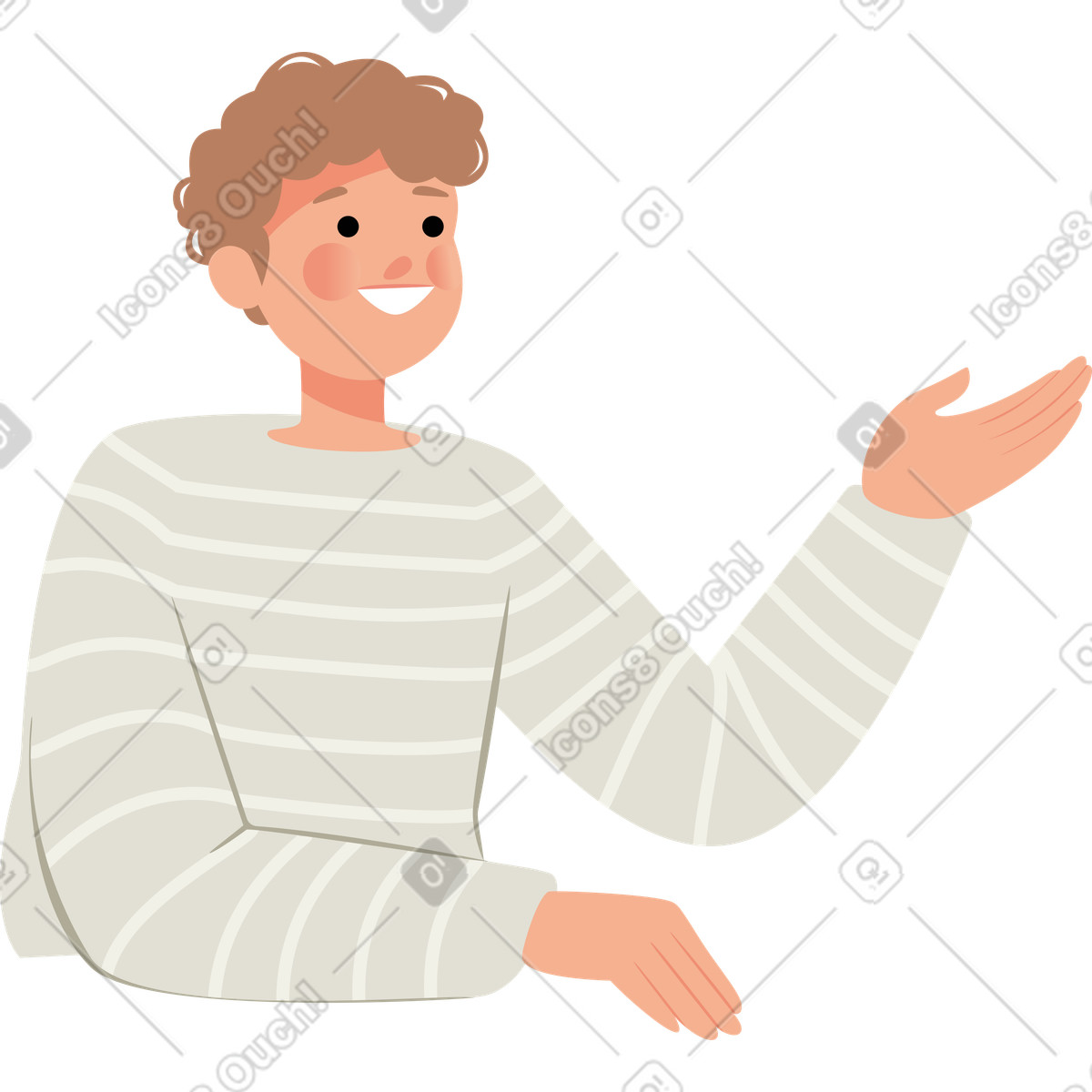 下载 Lagom 风格的 那家伙伸出他的手 插画，支持 PNG、SVG 格式