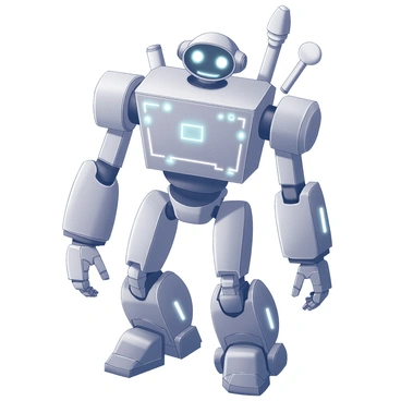 A card illustration of a futuristic robotic golem with glowing circuits