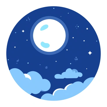 Soft clouds illuminated by a full moon in a starry night sky
