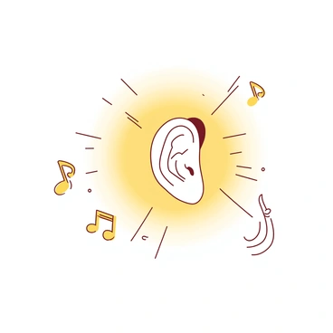 An ear emitting a subtle golden glow, symbolizing precious sound