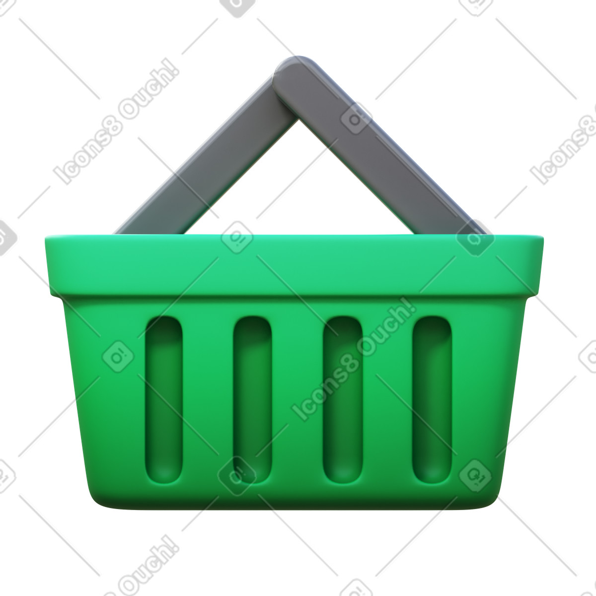 Illustration Shopping basket dans le style 3D Fluency à télécharger aux formats PNG, SVG