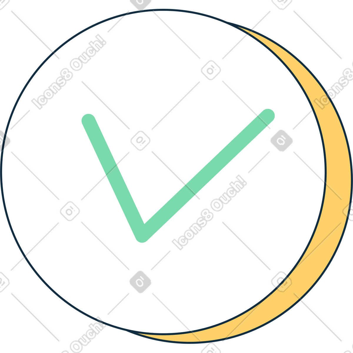 Segno di spunta illustrazione in stile Bubble gum scarica in PNG, SVG