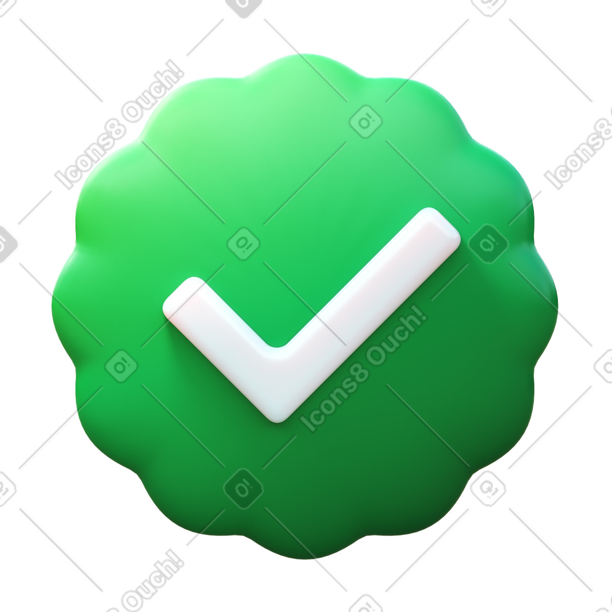 Verified account illustration in 3D Fluency style download in PNG, SVG