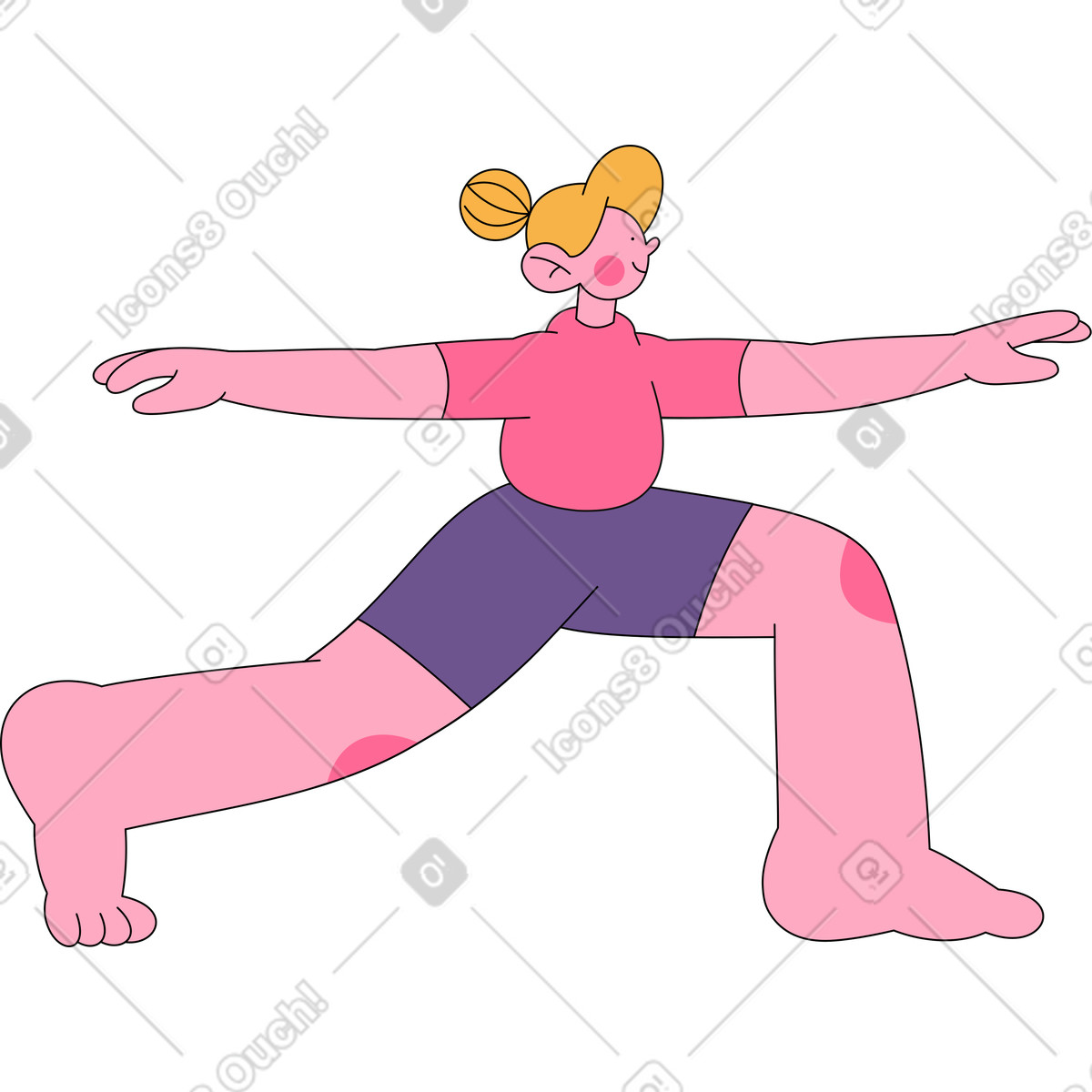 下载 Bloom 风格的 瑜伽女孩 插画，支持 PNG、SVG 格式
