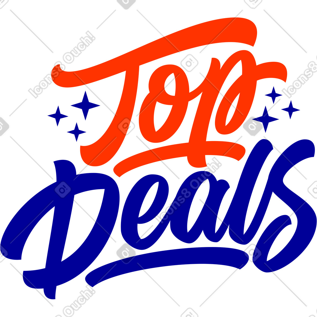 Beschriftung von top-angeboten im kalligrafie-stil-Illustration Lettering-Stil als Download in PNG, SVG