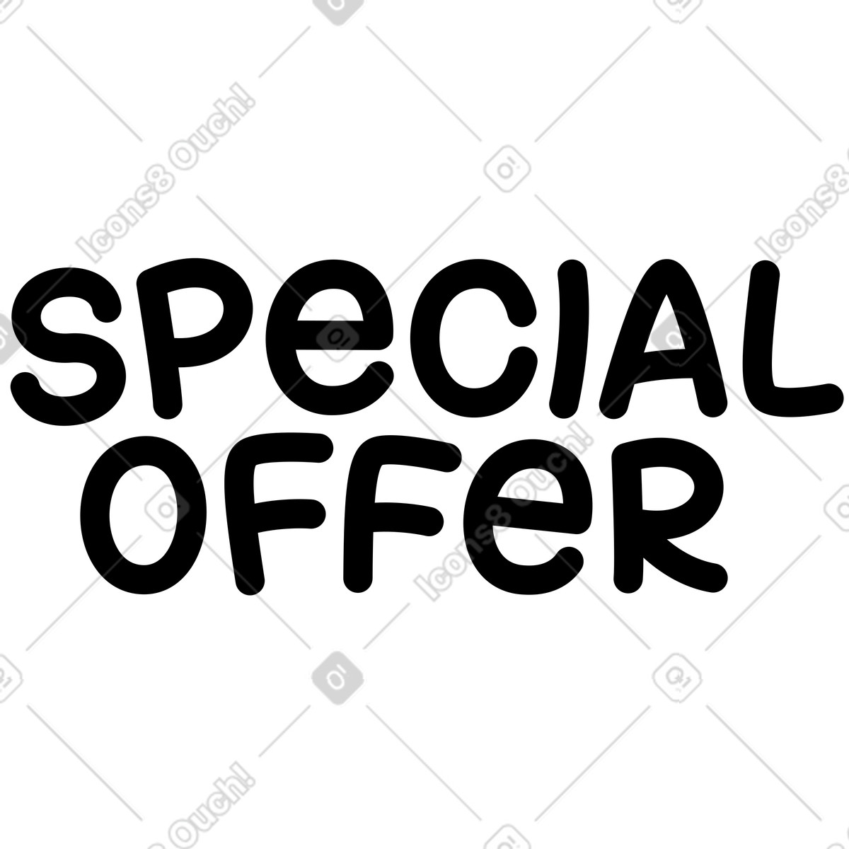 Ilustración Oferta especial de letras en estilo Jelly a descargar en PNG y SVG