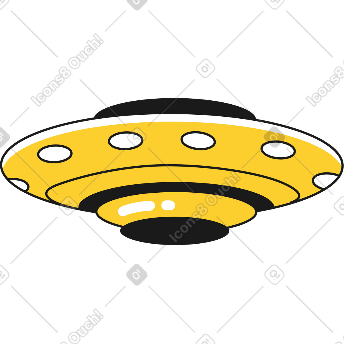 Taxi スタイルの 大きなufo のイラストをPNG、SVG形式でダウンロード