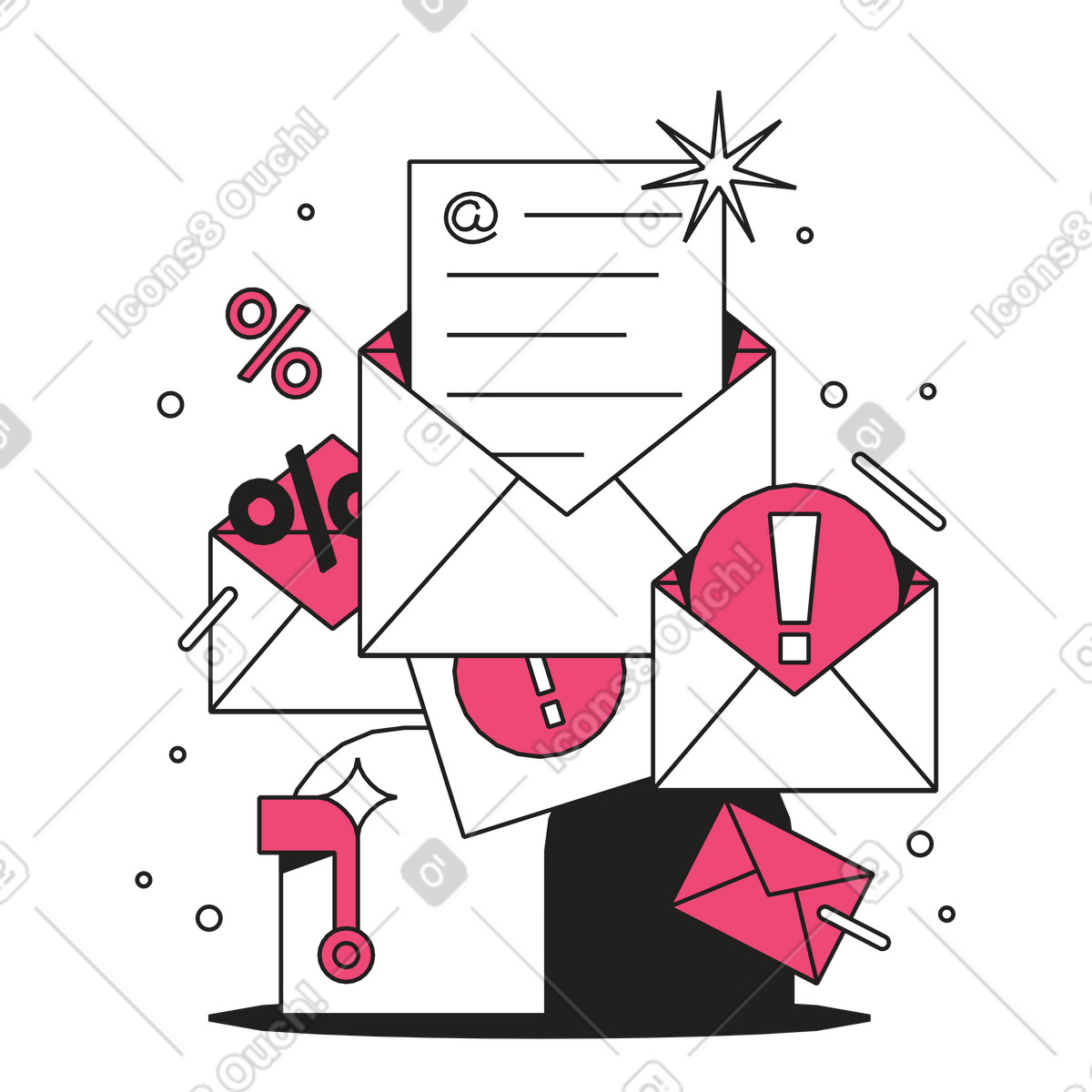 Dazzle Line スタイルの プロモーションに関するニュースレター のイラストをPNG、SVG形式でダウンロード