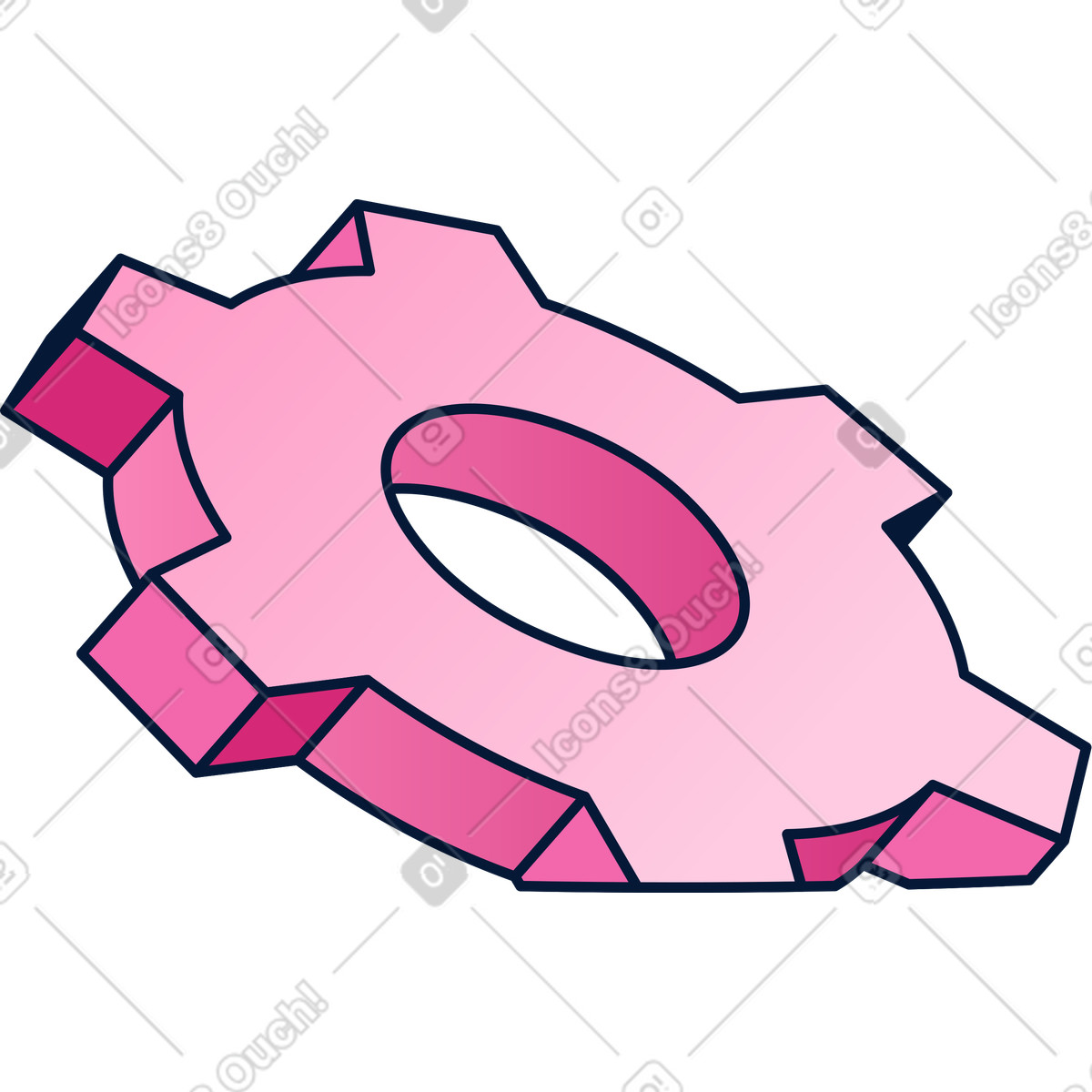 Illustration Engrenage rose dans le style Neat à télécharger aux formats PNG, SVG