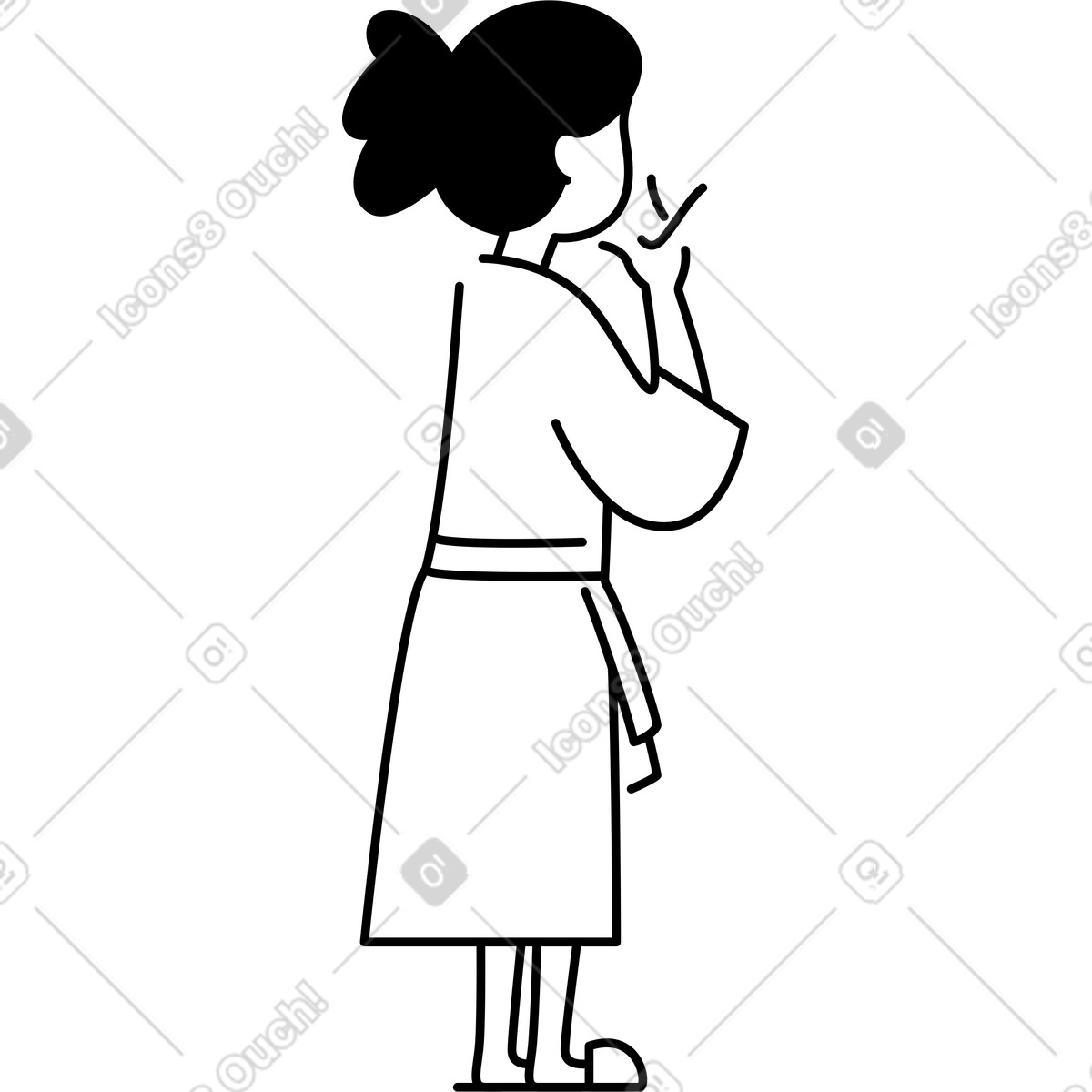 Person applying facial cream with hand during skincare routine-Illustration im Notion Line Art-Stil als Download in PNG, SVG