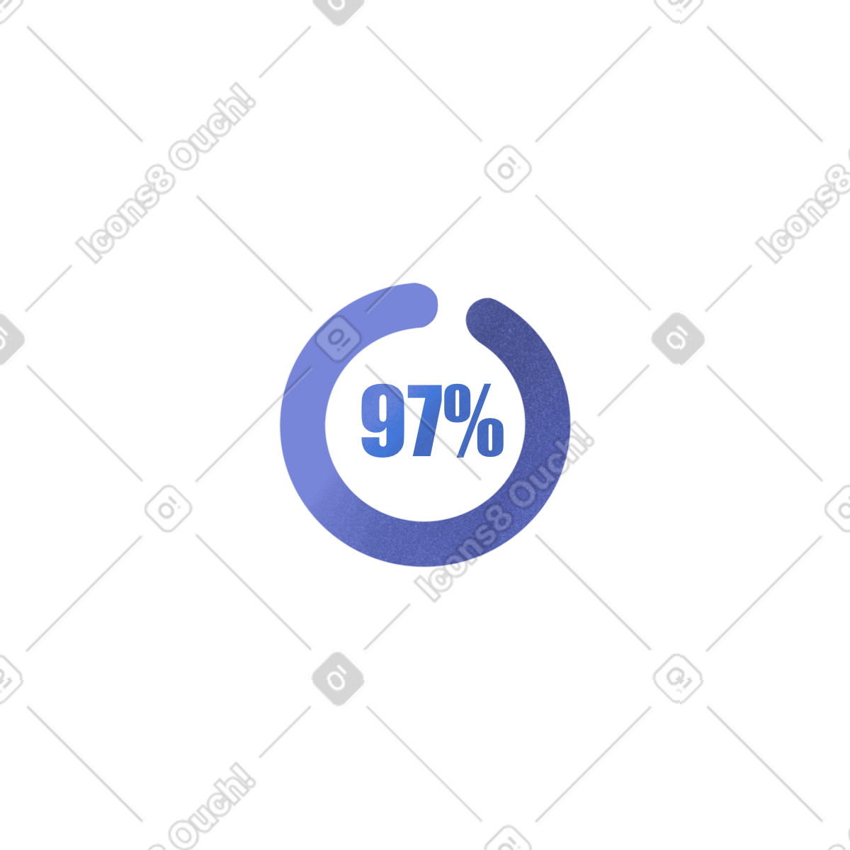 Round percentage progress bar illustration in PNG, SVG