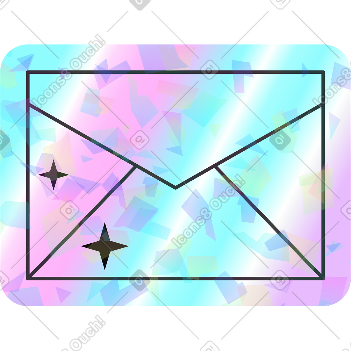 Holostickers スタイルの 文字 のイラストをPNG、SVG形式でダウンロード