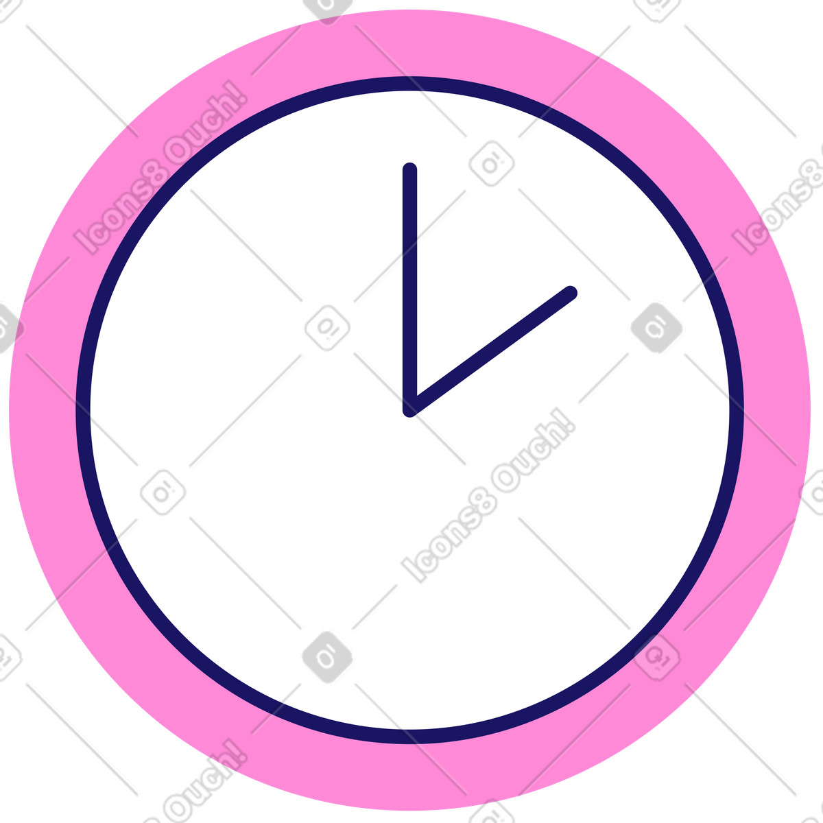 Clock illustration in Matey style download in PNG, SVG