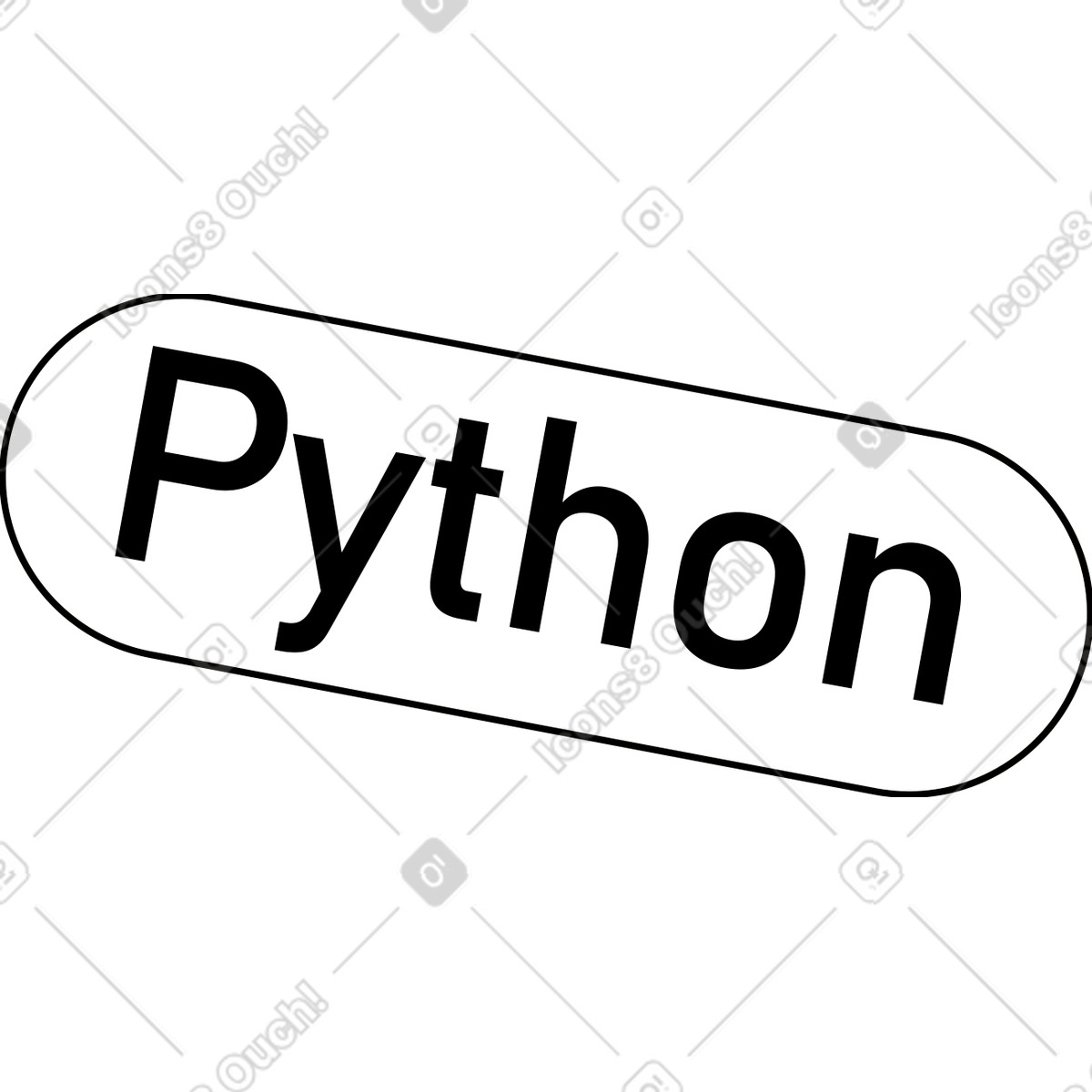Python inscription illustration in PNG, SVG