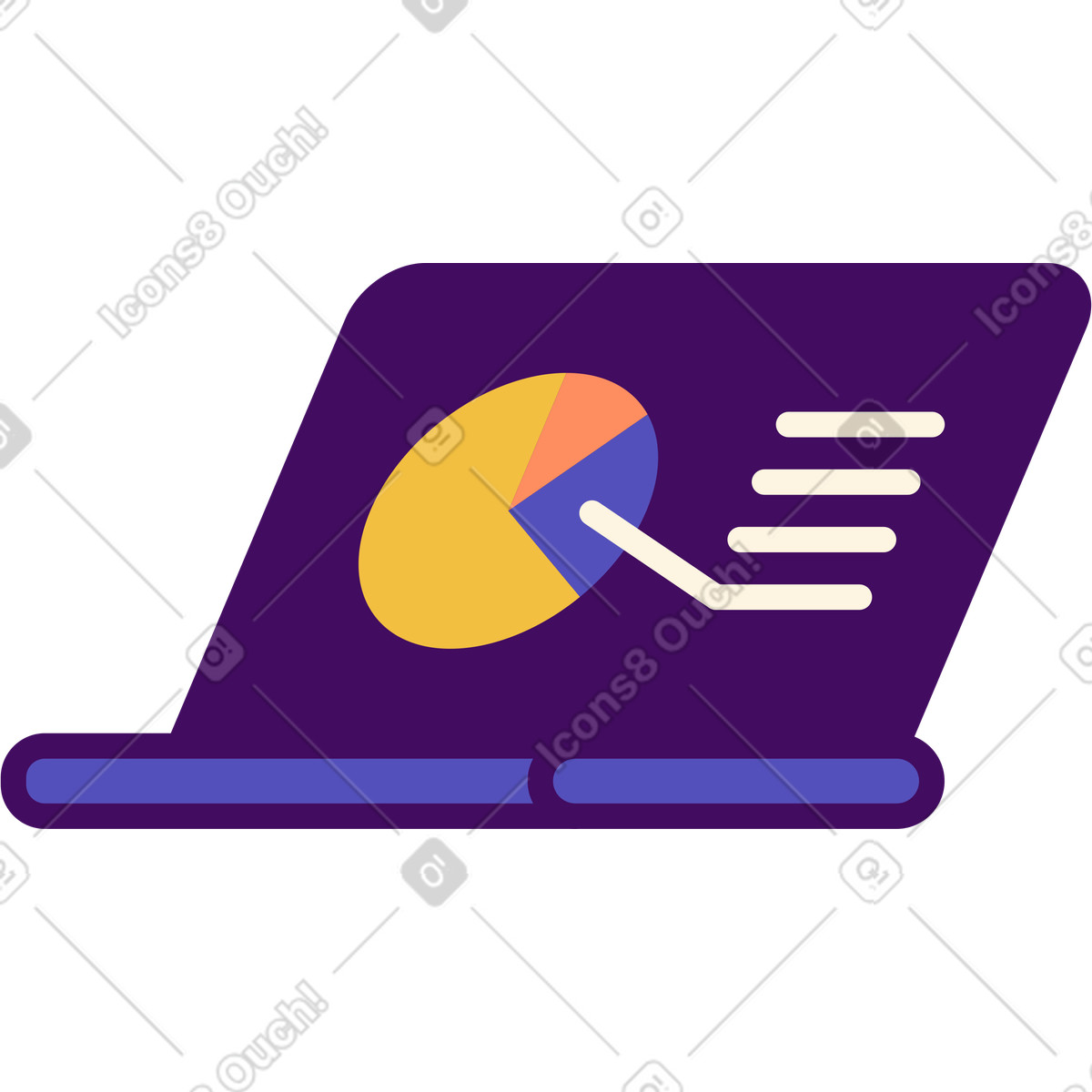 Ilustração de Laptop aberto com gráfico em no estilo Simplistic para baixar em PNG, SVG