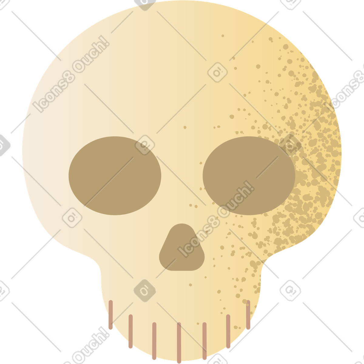 Schädel-Illustration im Pale-Stil als Download in PNG, SVG