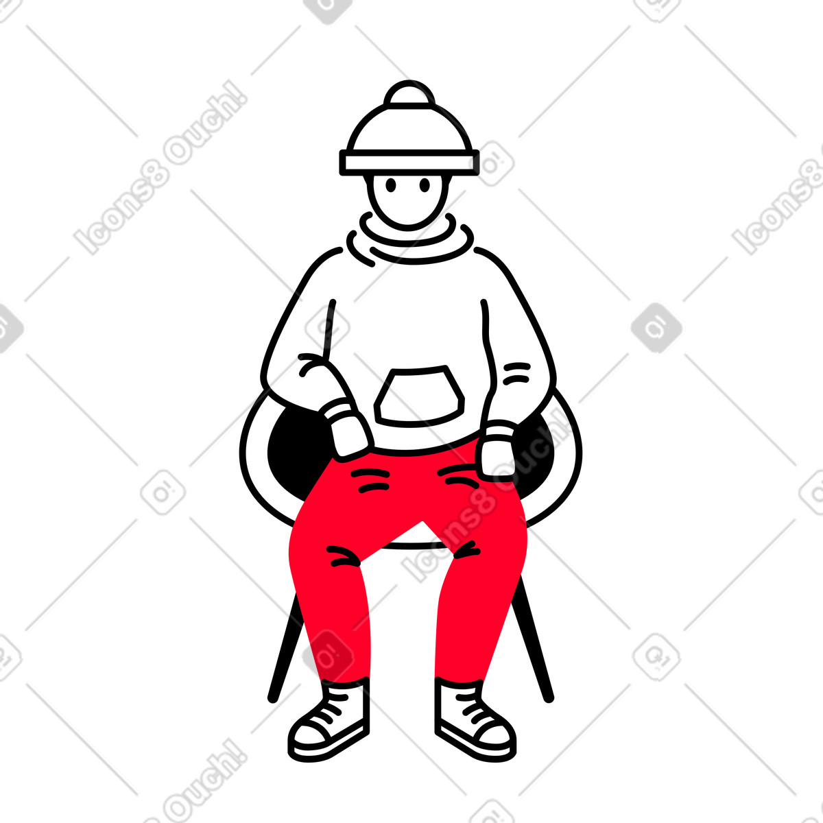 Illustration animée Homme gagnant dans le style Transistor à télécharger aux formats GIF, Lottie (JSON), AE