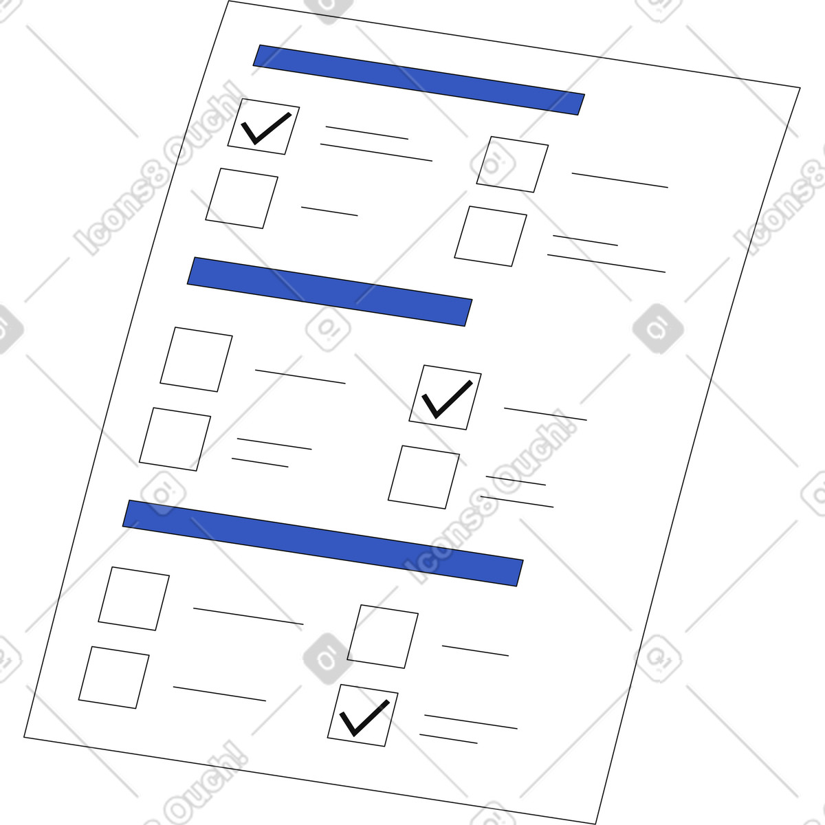 Exam paper illustration in Techny style download in PNG, SVG