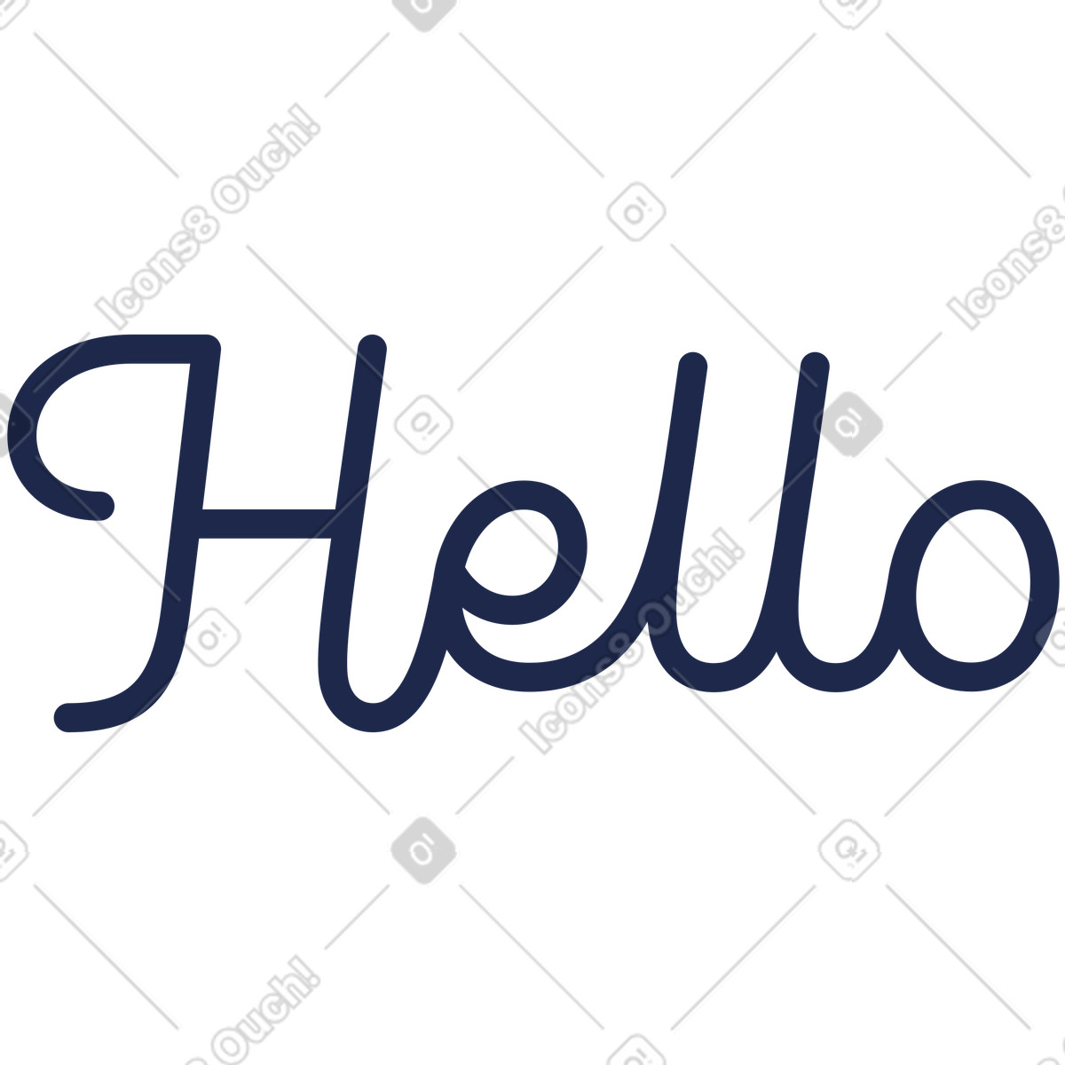 Ilustração de Letras olá texto em no estilo Outline para baixar em PNG, SVG