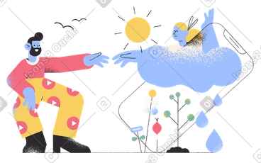 Man checking the weather forecast on phone PNG, SVG