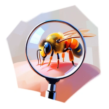 Magnified view of a bee's stinger showing its barbed structure