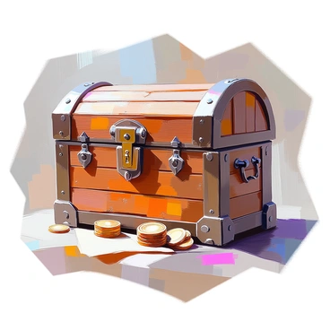 An old wooden chest with metal fittings and a heavily textured surface