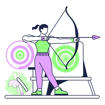 A modern archer at an outdoor range preparing to release an arrow