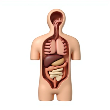 A detailed illustration of the major human body cavities. Show the cranial cavity at the top, depicted as a rounded space containing the brain. Below it, illustrate the thoracic cavity, which houses the heart and lungs, clearly defined by rib outlines. Include the abdominal cavity beneath the thoracic cavity, showcasing organs such as the stomach, liver, and intestines. Finally, depict the pelvic cavity at the bottom, outlining the bladder and reproductive organs. Label each cavity clearly with the words "Cranial Cavity," "Thoracic Cavity," "Abdominal Cavity," and "Pelvic Cavity" in a clear, readable font.