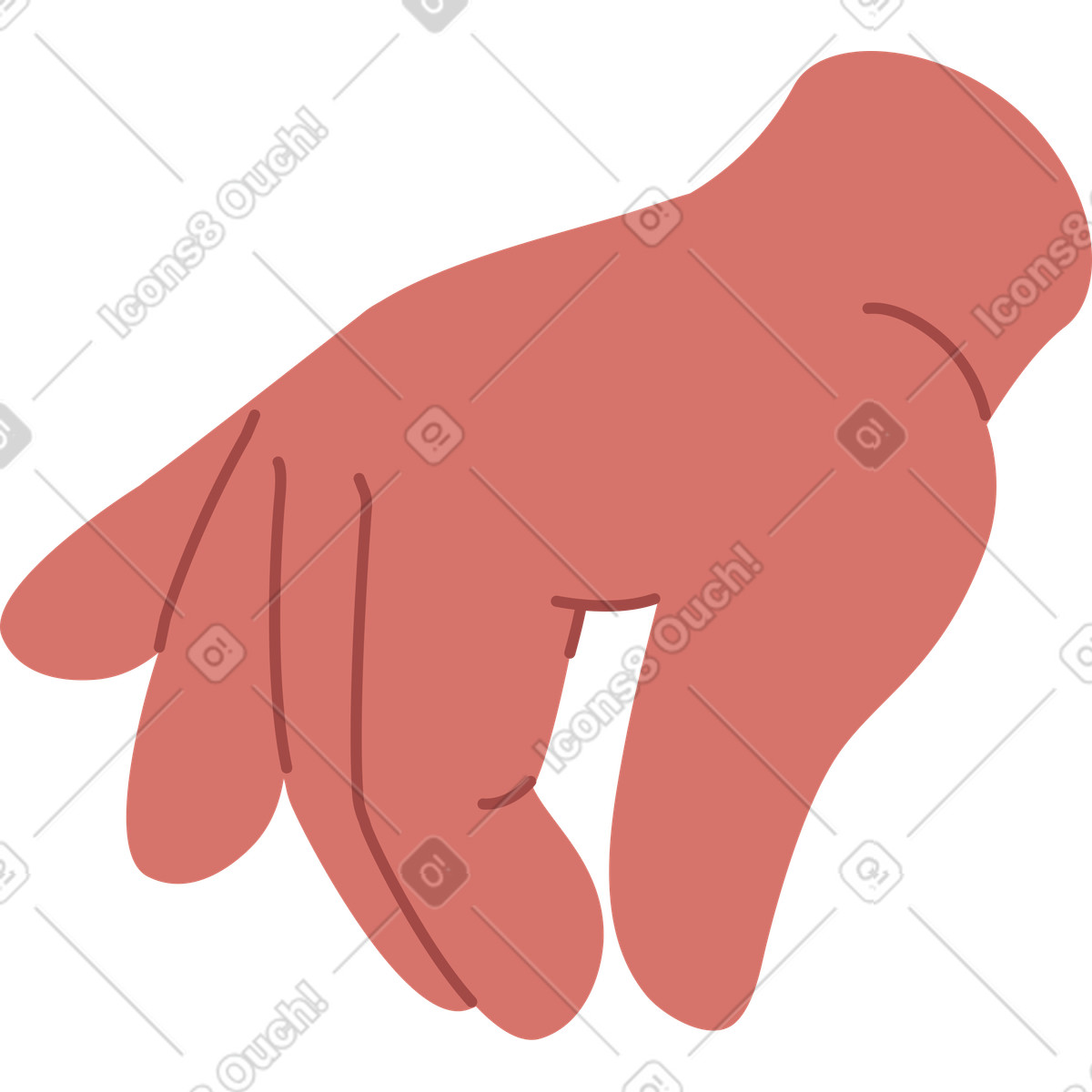 Ilustración Mano sosteniendo algo con dos dedos en estilo Airy a descargar en PNG y SVG