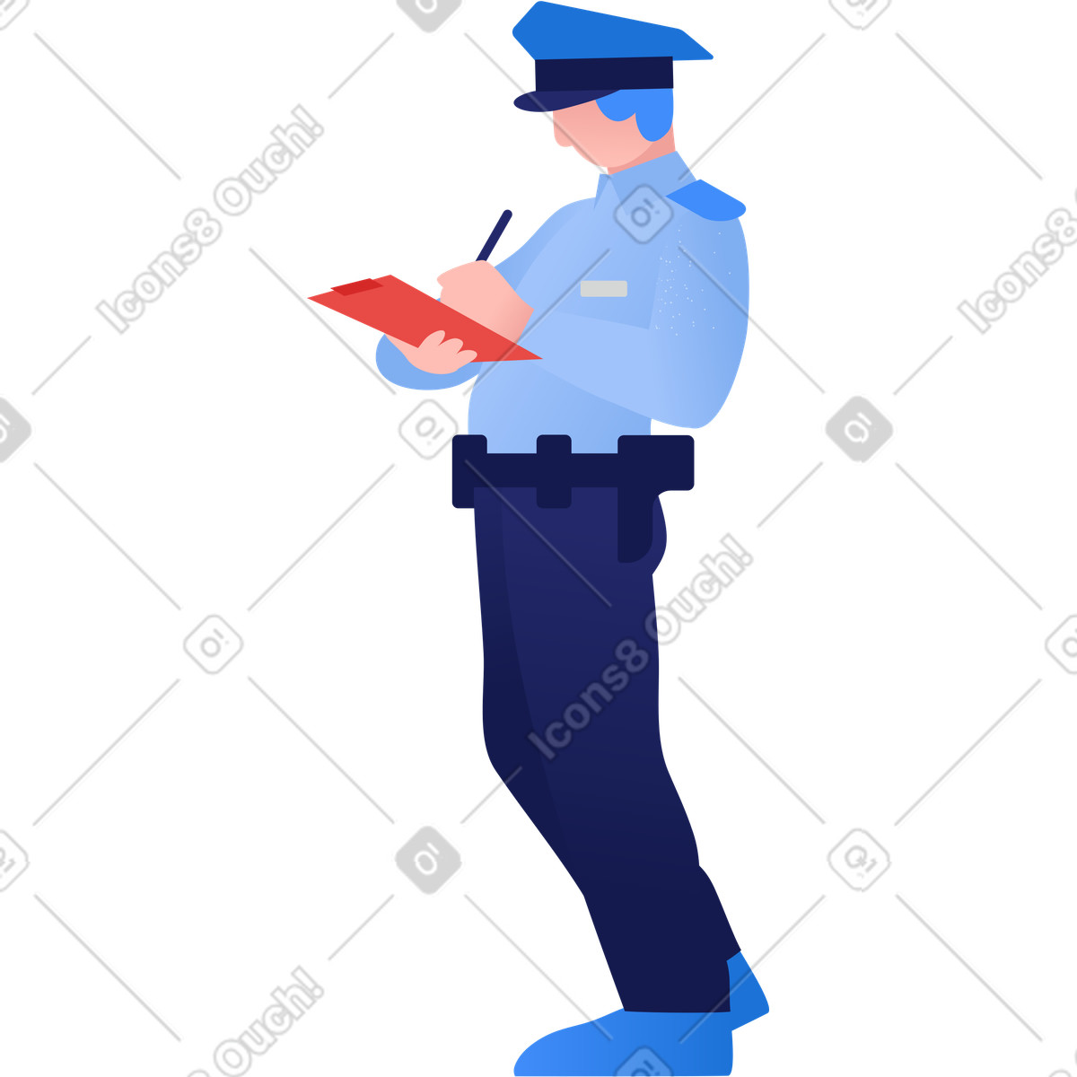 Poliziotto illustrazione in stile Clip scarica in PNG, SVG