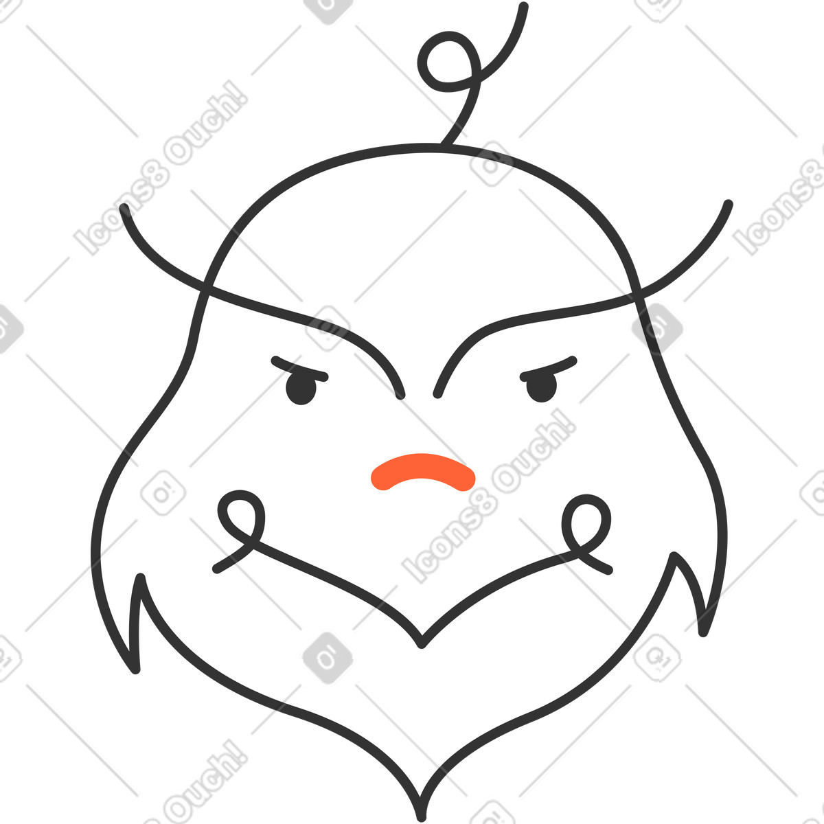 Ilustración Grinch en estilo Crayon a descargar en PNG y SVG
