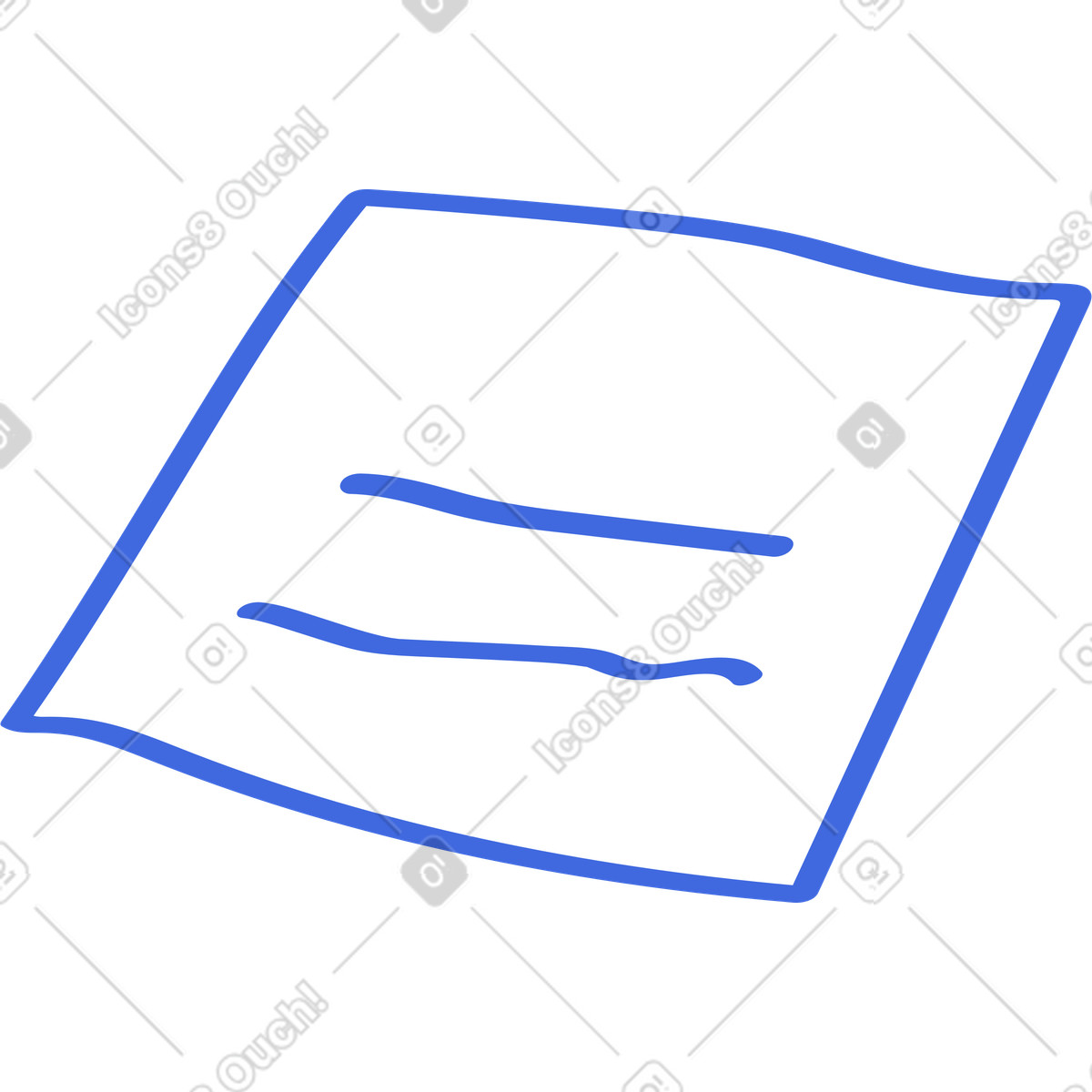 Ballpoint Pen スタイルの Paper sheet outline with simple curved lines suggesting written text のイラストをPNG、SVG形式でダウンロード