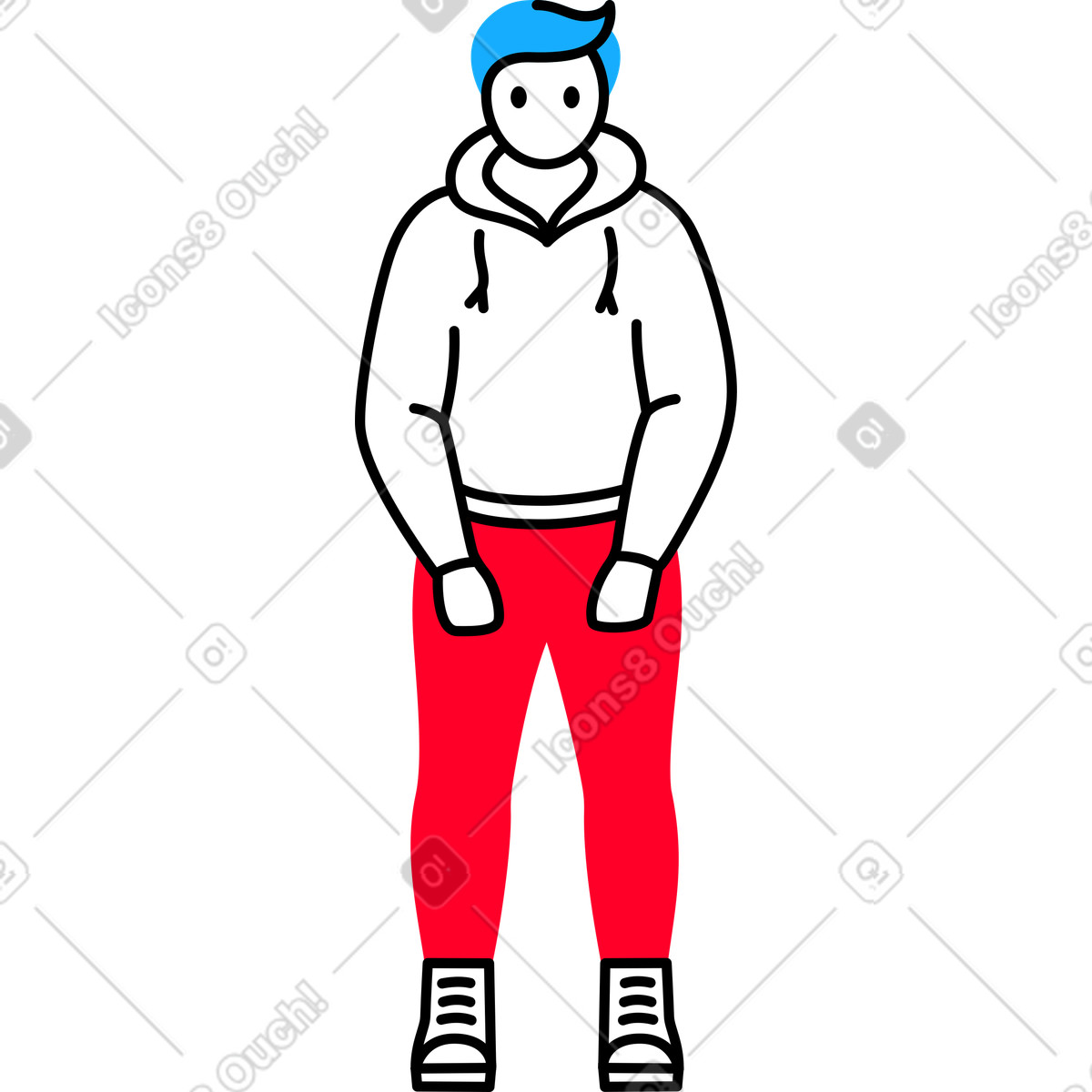 Sporty man is standing and holding something illustration in Transistor style download in PNG, SVG