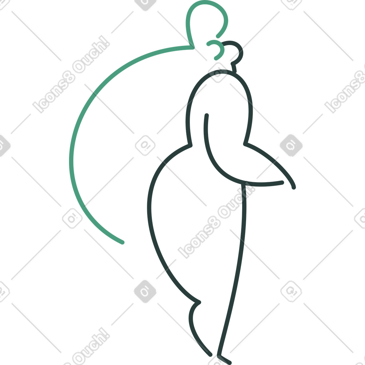Macaroni 스타일의 신부 일러스트레이션 PNG, SVG 다운로드