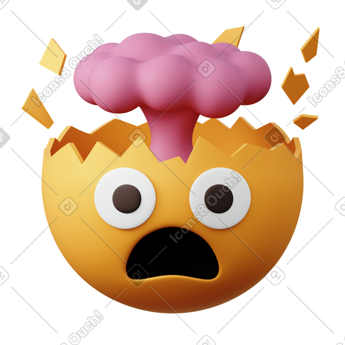 Emoji exploding head-Illustration im 3D Sugary-Stil als Download in PNG, SVG