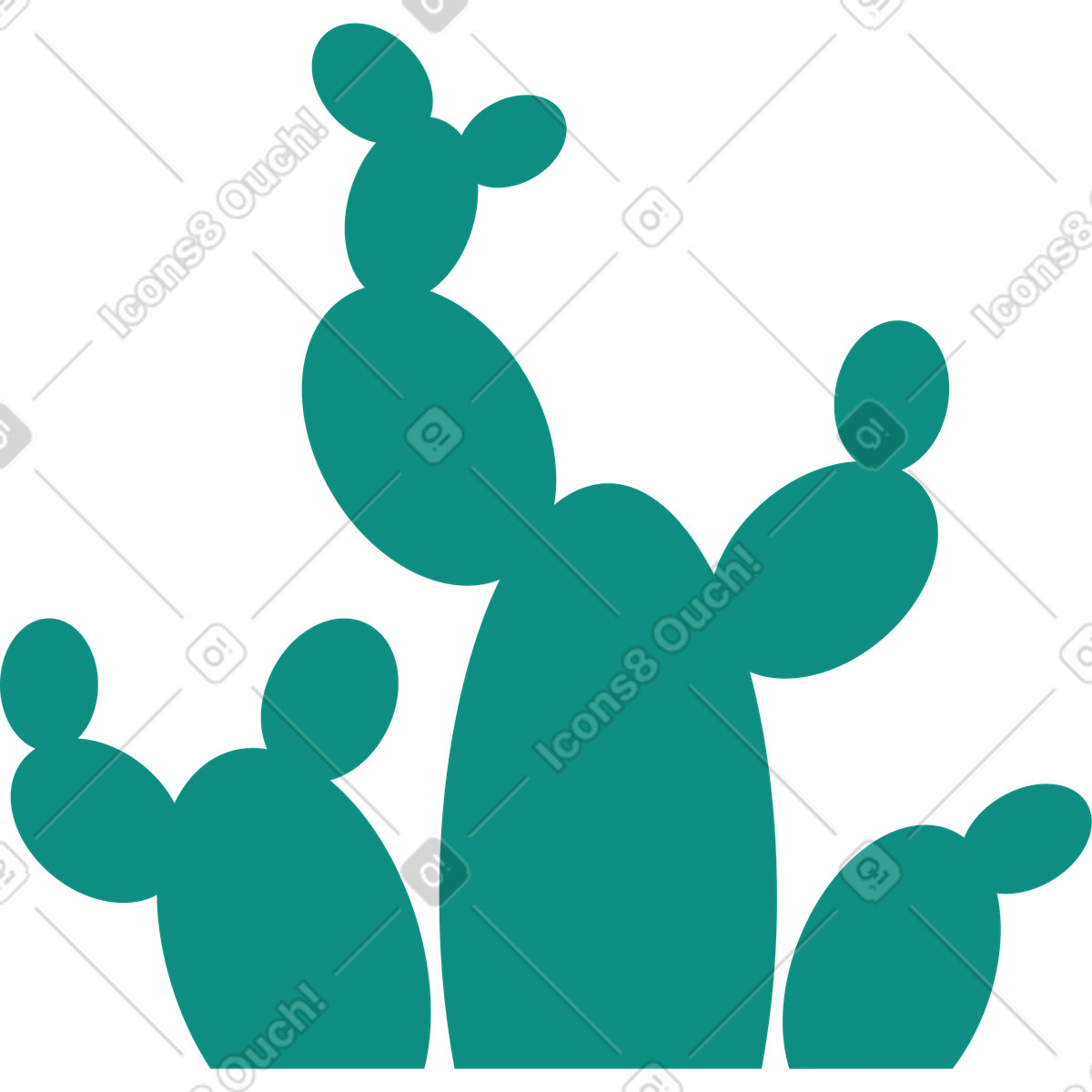 Polar スタイルの カクタス のイラストをPNG、SVG形式でダウンロード
