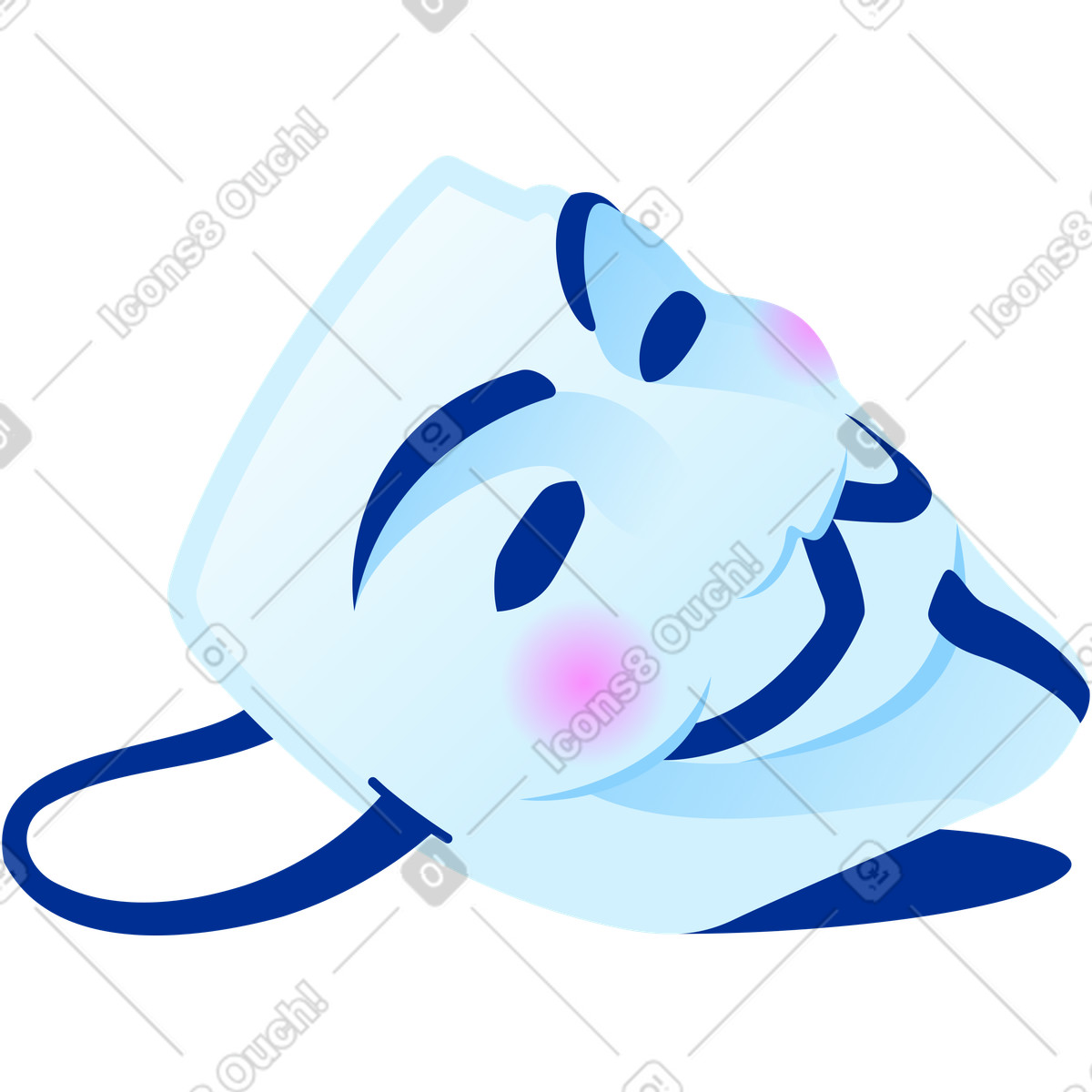 Anonymus guy fawkes mask illustrazione in stile Glossy scarica in PNG, SVG